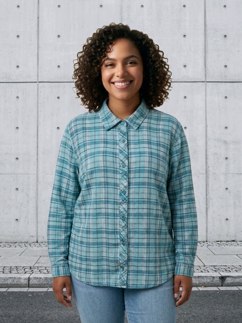 Basic Editions Women's Flannel Shirt Sz 3X 100% Cotton Gently Loved